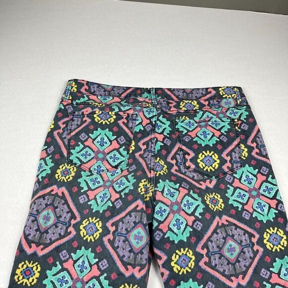 Rachel Roy Womens Cropped Skinny Jeans Retro Printed Zip Ankle Mid Rise Size 32 - Picture 11 of 12